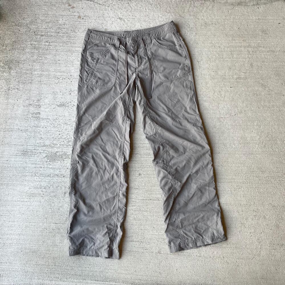 Y2K grey North Face hiking cargo pants roll up Gorpcore Techwear Granola